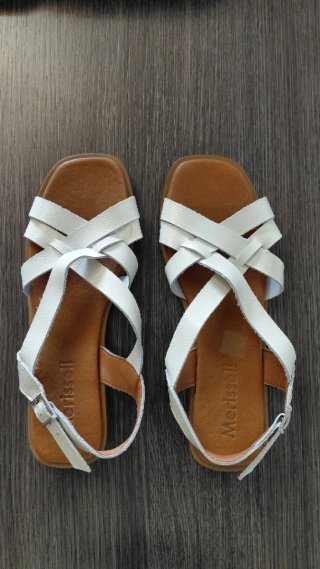Sandalias Merissell Piel Blancas