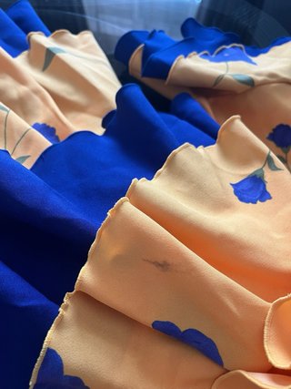 Traje Flamenca Amarillo y Azul flores