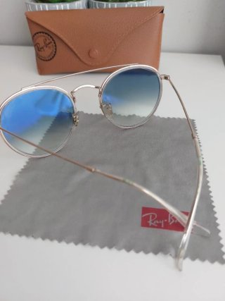 Gafas Ray-Ban Aviator Doble Puente Dorado Azul