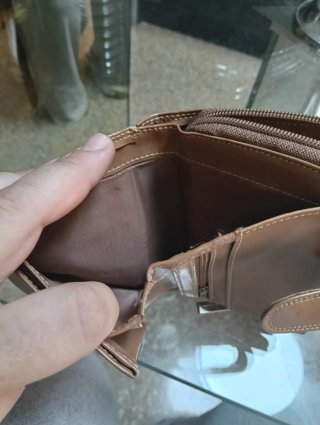 Cartera monedero David Jones beige/marrón