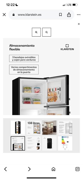 Frigorífico Klarstein Audrey 138L Negro
