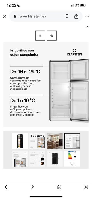 Frigorífico Klarstein Audrey 138L Negro