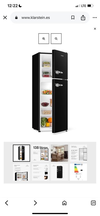 Frigorífico Klarstein Audrey 138L Negro