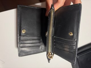 Cartera monedero piel negra cocodrilo