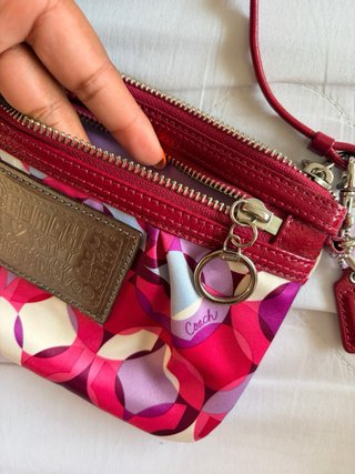 Bolso Coach estampado rosa/fucsia multicolor