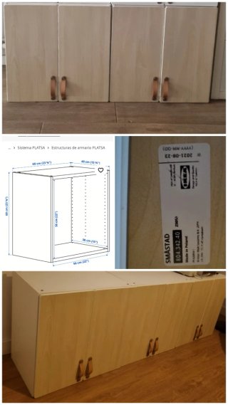 Almacenaje pared IKEA Platsa con puertas Smastad.