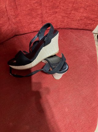 Sandalias cuña negras talla 40
