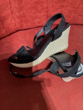 Sandalias cuña negras talla 40