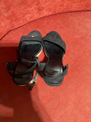 Sandalias cuña negras talla 40