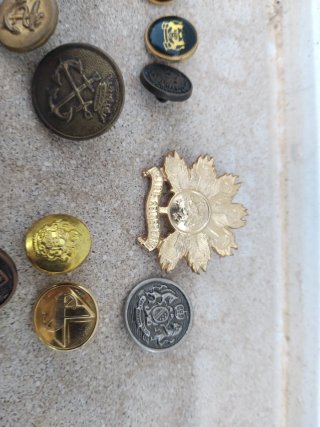 Lote 22 botones militares antiguos