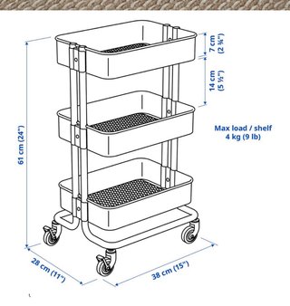 Carrito Auxiliar Blanco 3 Niveles