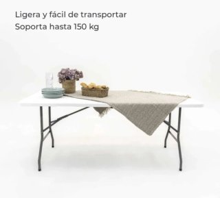 Mesa picnic plegable resina 180x74x74 cm Gardiun