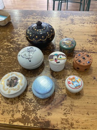 Lote de 8 Cajas Decorativas Cerámica