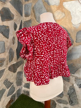 Top crop Shein estampado volante