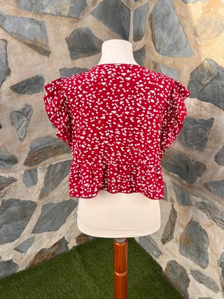 Top crop Shein estampado volante