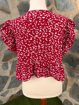 Top crop Shein estampado volante