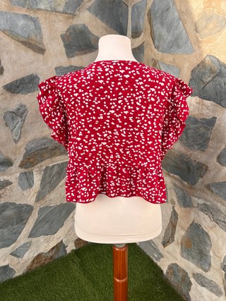 Top crop Shein estampado volante