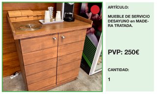 Mueble de Servicio Desayuno Madera Tratada