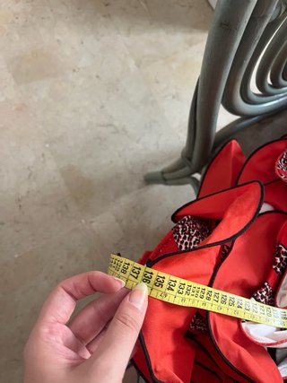 Traje Flamenca Volantes Rojo, Negro y Blanco