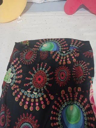 Vestido Negro Estampado.