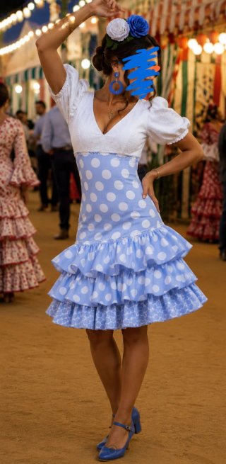 Traje de flamenca corto lunares