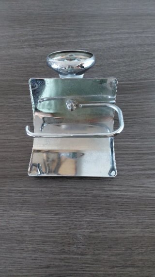 Juego Apliques Baño Metal Plateado y vidrio mate