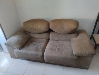 REGALO URGE Sofá de tela beige/marrón