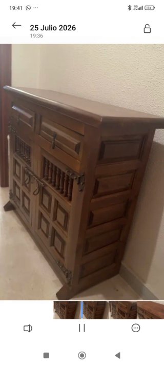 Mueble recibidor rústico madera maciza