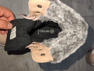 Botas de nieve mujer beige/rosa
