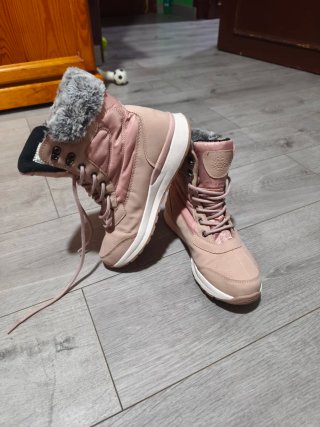Botas de nieve mujer beige/rosa