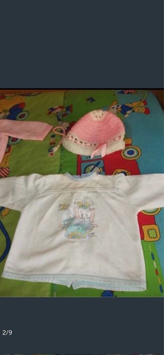 Lote bebé 3 meses conjunto tejido rosa