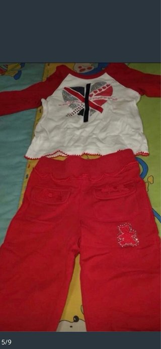 Lote bebé 3 meses conjunto tejido rosa