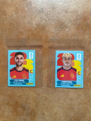 Cromos Panini Ferran Torres y Lamine Yamal