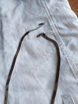 B578 Collana maglia piatta spinata inox 40 cm uomo