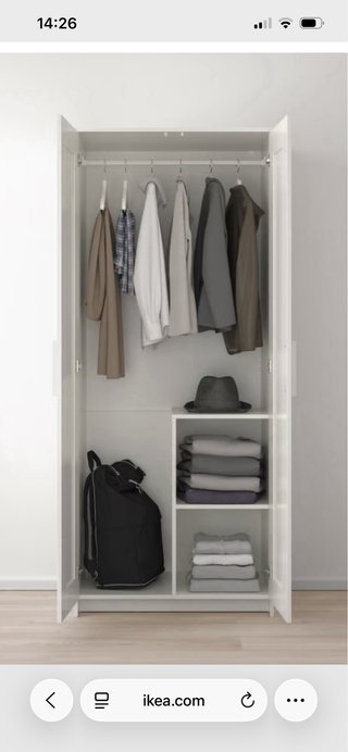 Armario BRIMNES 2 puertas blanco 78x50x190