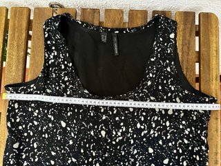 Vestido Mango negro estampado blanco