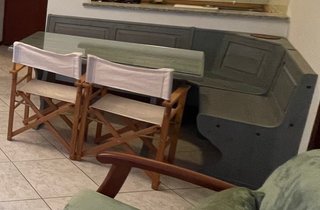 Tavolo Legno con Panca Angolare Vetro