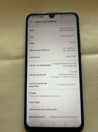 Huawei Azul Casi  a estrenar con cargador  y funda