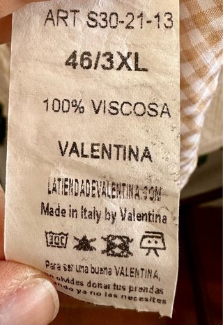 Camisa Valentina cuadros vichy beige