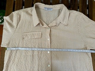 Camisa Valentina cuadros vichy beige