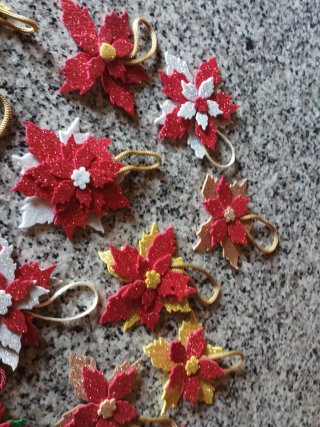 Decorazioni Natalizie Poinsettia Glitter