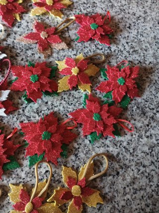 Decorazioni Natalizie Poinsettia Glitter