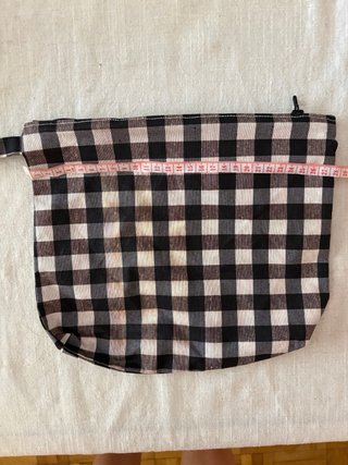 Neceser de tela cuadros vichy con letra S
