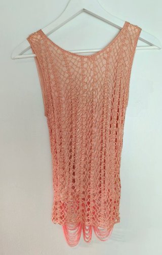 Top Vestir Pedrería Salmón y Rosa