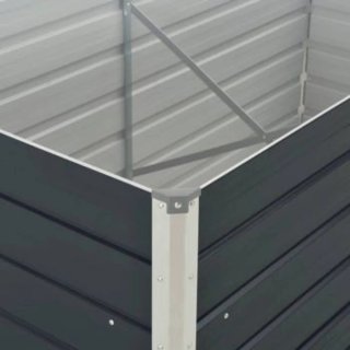 Jardinera elevada acero gris 160 × 80 × 45 cm