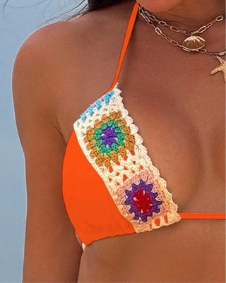 Bikini uncinetto arancione taglia L