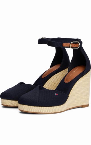 Sandalias cuña Tommy Hilfiger azul y beige