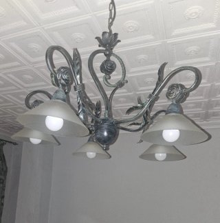 Lámpara de techo metal y cristal
