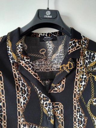 Camicia Bershka con stampa catene taglia S
