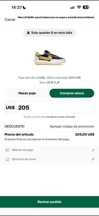 Nike LD Waffle sacai Undercover Negro Amarillo